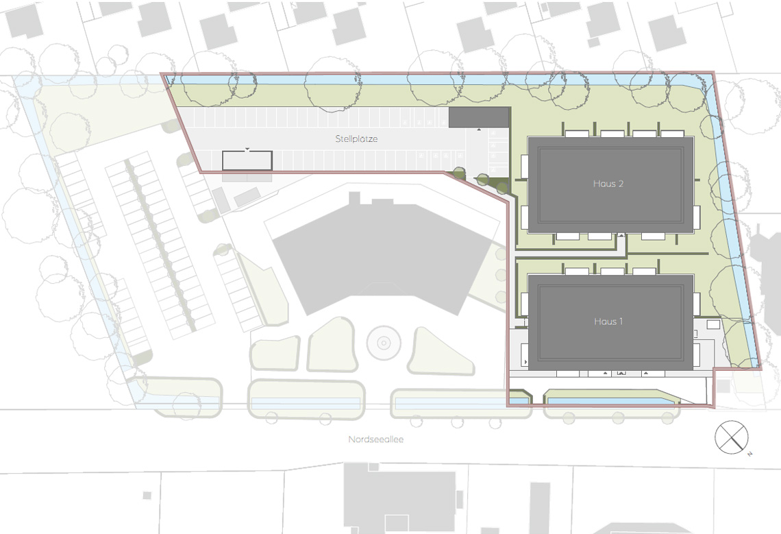 Buy holiday flat North Sea Tossens site plan