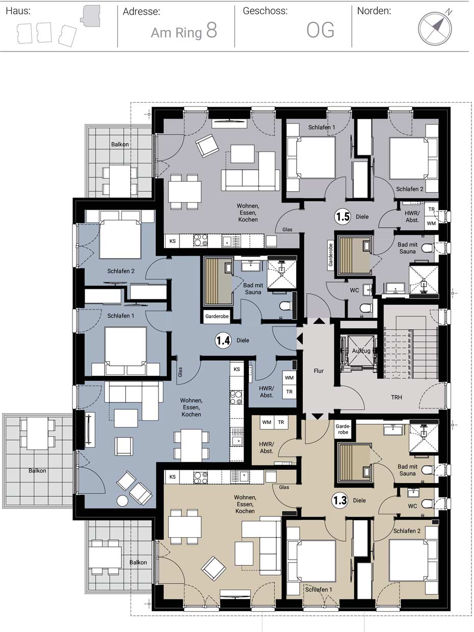Buy holiday flat Baltic Sea Kellenhusen house 1 upper floor floor plan