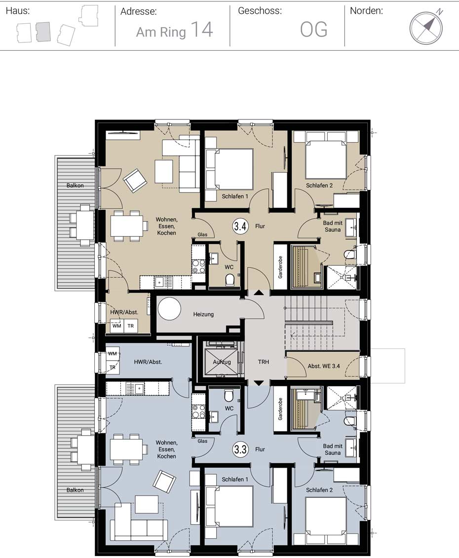 Buy holiday flat Baltic Sea Kellenhusen house 3 upper floor floor plan 