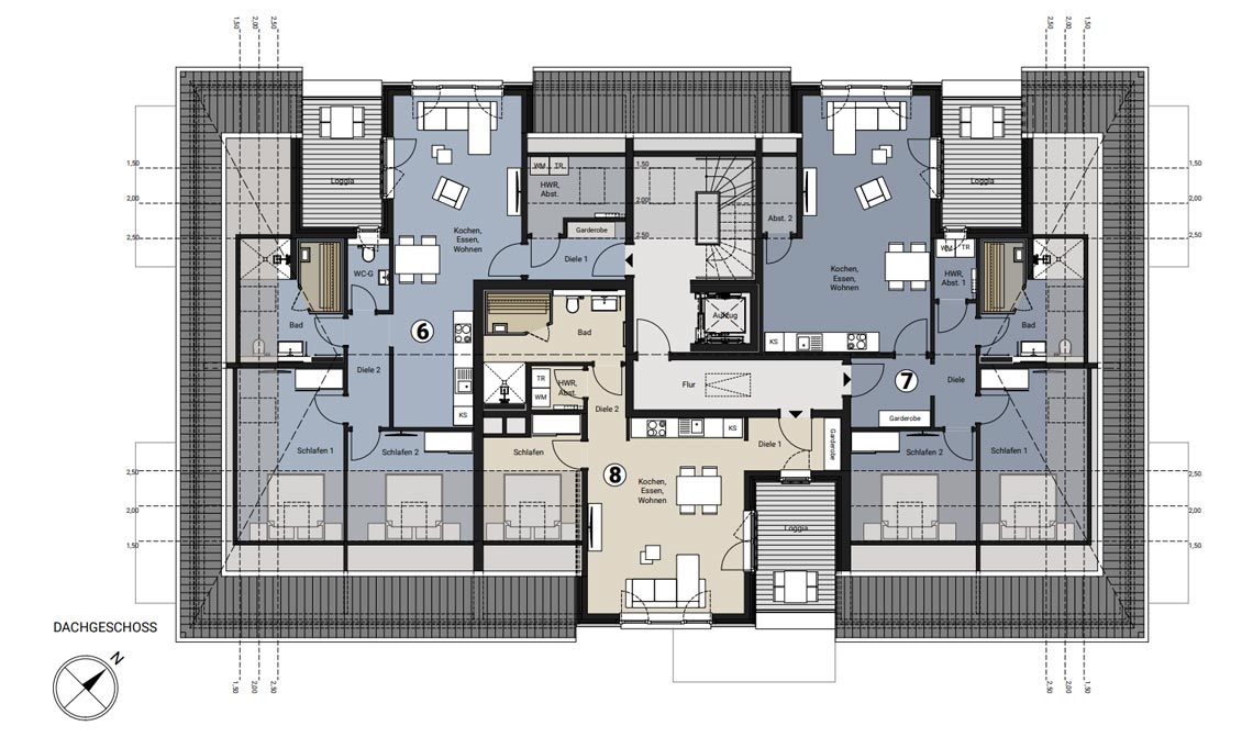 Buy holiday flat Tossens North Sea floor plan top floor