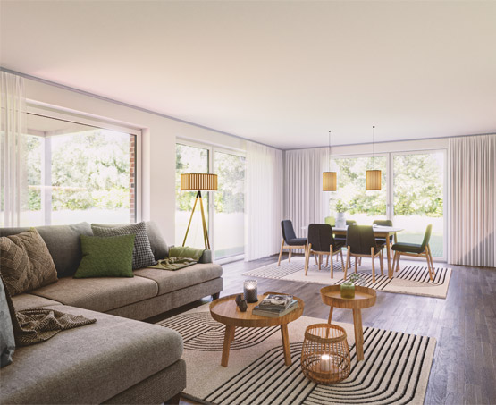 Buy holiday flat North Sea living room