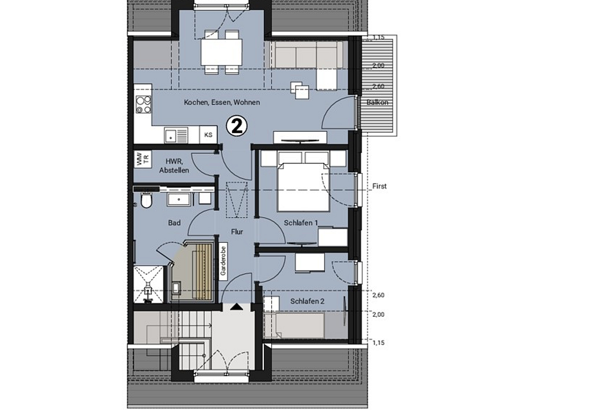 Wohnung Kauf 26969 Butjadingen / Tossens Doppelhaushälfte - WE 2 - Dachgeschoss