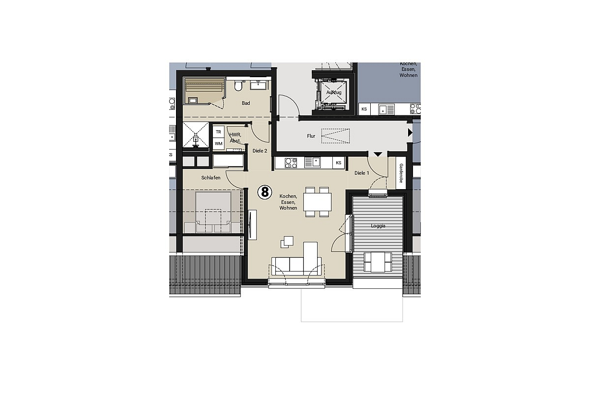Wohnung Kauf 26969 Butjadingen / Tossens MPH - WE 8 - Dachgeschoss