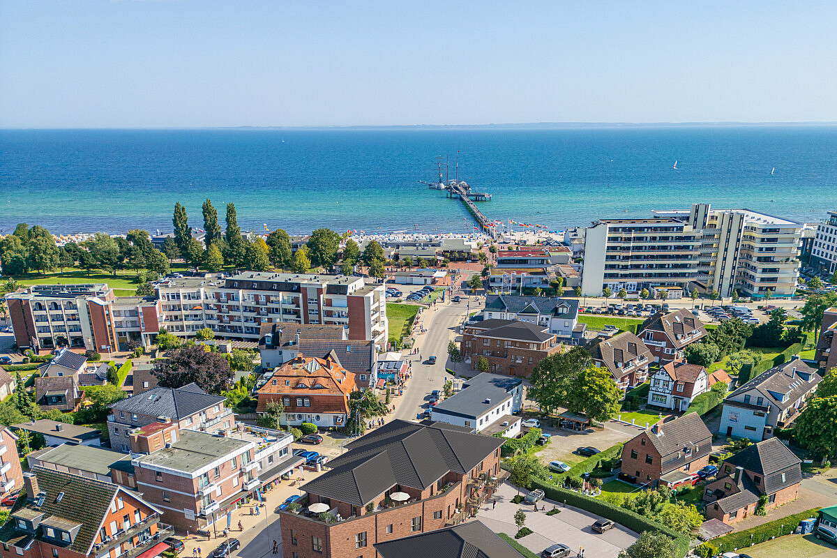 Büro / Praxis Kauf 23743 Grömitz Luftaufnahme: Grömitz mit Seebrücke & Ostsee – zentrale Lage